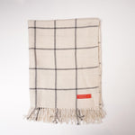 画像をギャラリービューアに読み込む, アドラーブル オフホワイト×グレー ウインドーペン柄 アルパカストール ADOLUVLE SHAWL STOLE WOMENS