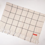 画像をギャラリービューアに読み込む, アドラーブル オフホワイト×グレー ウインドーペン柄 アルパカストール ADOLUVLE SHAWL STOLE WOMENS