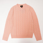 画像をギャラリービューアに読み込む, ジェークルー ピンク カシミヤ セーター クルーネック ケーブルニット J.CREW PINK CASHMERE CREW-NECK KNIT CABLE STITCH MENS