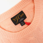 画像をギャラリービューアに読み込む, ジェークルー ピンク カシミヤ セーター クルーネック ケーブルニット J.CREW PINK CASHMERE CREW-NECK KNIT CABLE STITCH MENS