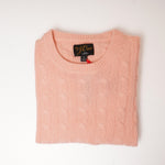 画像をギャラリービューアに読み込む, ジェークルー ピンク カシミヤ セーター クルーネック ケーブルニット J.CREW PINK CASHMERE CREW-NECK KNIT CABLE STITCH MENS