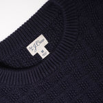 画像をギャラリービューアに読み込む, ジェークルー ネイビー コットン セーター クルーネック ケーブルニット J.CREW NAVY COTTON SWEATER CREW-NECK KNIT CABLE STITCH MENS