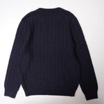 画像をギャラリービューアに読み込む, ジェークルー ネイビー コットン セーター クルーネック ケーブルニット J.CREW NAVY COTTON SWEATER CREW-NECK KNIT CABLE STITCH MENS
