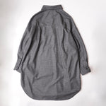 画像をギャラリービューアに読み込む, アドラーブル グレー ウール ロングシャツ シャツワンピース ADOLUVLE ORIGINAL GRAY WOOL SHIRT-DRESS LONG SLEEVE DRESS