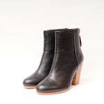 画像をギャラリービューアに読み込む, ラグアンドボーン ブラック バックジップ レザーショートブーツ RAG&BONE BLACK LEATHER BACK ZIP SHORT BOOTS NEWBURY WOMEN