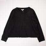 画像をギャラリービューアに読み込む, スプレンディッド エコ ブラック カットオフ スウェットトップ SPLENDID ECO BLACK CUT-OFF SWEAT TOP WOMENS