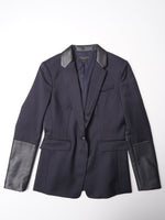 画像をギャラリービューアに読み込む, RAG&BONE ラグアンドボーン シープレザー切替 1Bジャケット NAVY1BUTTON WOOL JACKET WOMENS