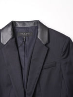 画像をギャラリービューアに読み込む, RAG&BONE ラグアンドボーン シープレザー切替 1Bジャケット NAVY1BUTTON WOOL JACKET WOMENS