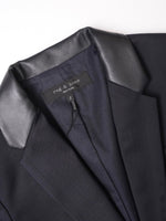 画像をギャラリービューアに読み込む, RAG&BONE ラグアンドボーン シープレザー切替 1Bジャケット NAVY1BUTTON WOOL JACKET WOMENS
