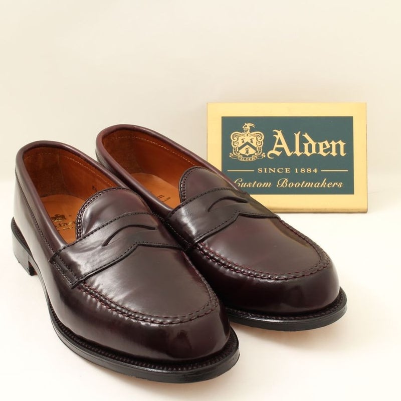 ラ*ル様 オールデン 5180 コードバン バーガンディ 6/E Alden ALDEN オールデン #986 8.5E バーガンディ ペニーローファー