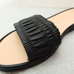 画像をギャラリービューアに読み込む, アルキミア ディ バリン ブラック レザー フラットサンダル イタリア製 ALCHIMIA DI BALLIN BLACK LEATHER FLAT SANDALS WOMENS