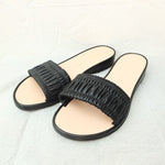 画像をギャラリービューアに読み込む, アルキミア ディ バリン ブラック レザー フラットサンダル イタリア製 ALCHIMIA DI BALLIN BLACK LEATHER FLAT SANDALS WOMENS