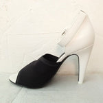 画像をギャラリービューアに読み込む, アレキサンダーワン ブラック×ホワイトレザー ヒールサンダル ALEXANDER WANG WHITE LEATHER × BLACK HEEL SANDALS WOMENS
