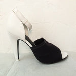 画像をギャラリービューアに読み込む, アレキサンダーワン ブラック×ホワイトレザー ヒールサンダル ALEXANDER WANG WHITE LEATHER × BLACK HEEL SANDALS WOMENS