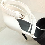 画像をギャラリービューアに読み込む, アレキサンダーワン ブラック×ホワイトレザー ヒールサンダル ALEXANDER WANG WHITE LEATHER × BLACK HEEL SANDALS WOMENS