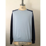 画像をギャラリービューアに読み込む, アルティア サックスブルー×ネイビー ハイゲージクルーネックニットALTEA SAX-BLUE NAVY CREW-NECK SWEATER MENS