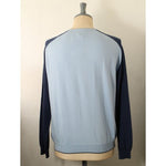 画像をギャラリービューアに読み込む, アルティア サックスブルー×ネイビー ハイゲージクルーネックニットALTEA SAX-BLUE NAVY CREW-NECK SWEATER MENS