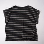 画像をギャラリービューアに読み込む, スプレンディッド ブラック×ホワイト フレンチスリーブ ボーダーカットソー SPLENDID BLACK/WHITE BORDER SWEATSHIRT TEE WOMENS