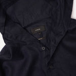 画像をギャラリービューアに読み込む, ヴィンス ネイビー リネン ヘンリー フーディ 長袖 シャツ VINCE NAVY LINEN HENLEY HOODIE LONG-SLEEVES SHIRTS MENS
