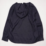 画像をギャラリービューアに読み込む, ヴィンス ネイビー リネン ヘンリー フーディ 長袖 シャツ VINCE NAVY LINEN HENLEY HOODIE LONG-SLEEVES SHIRTS MENS