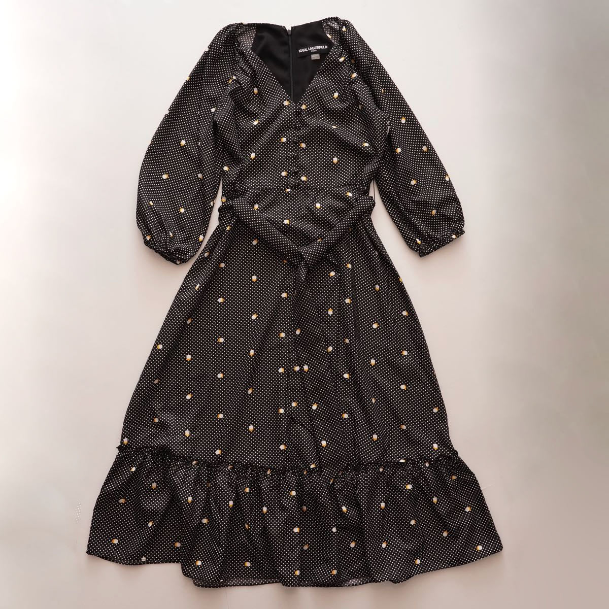 【WOMEN】カールラガーフェルド DOTS V-NECK DRESS