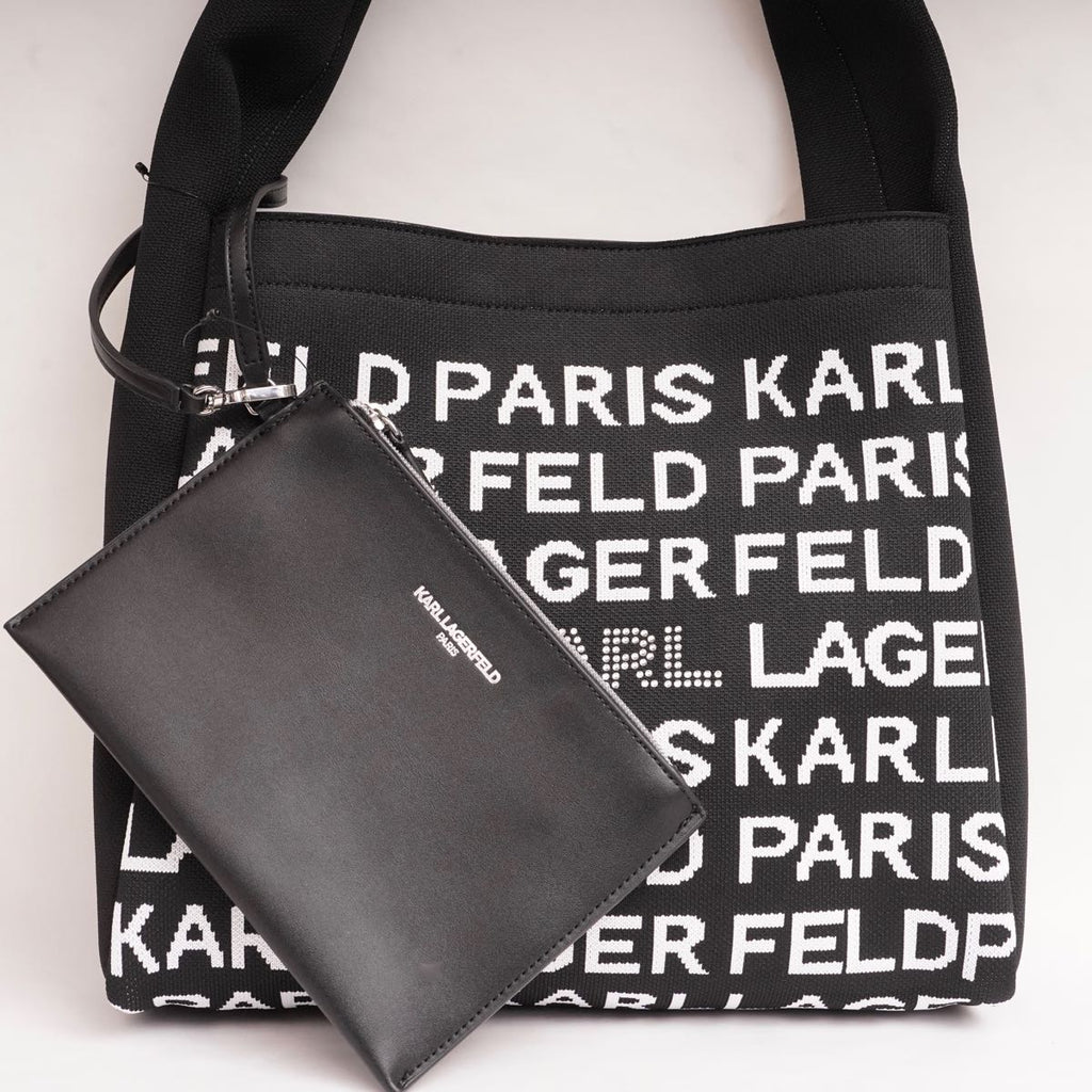 【WOMEN】KARL LAGERFELD ジャガード ハンドバッグ