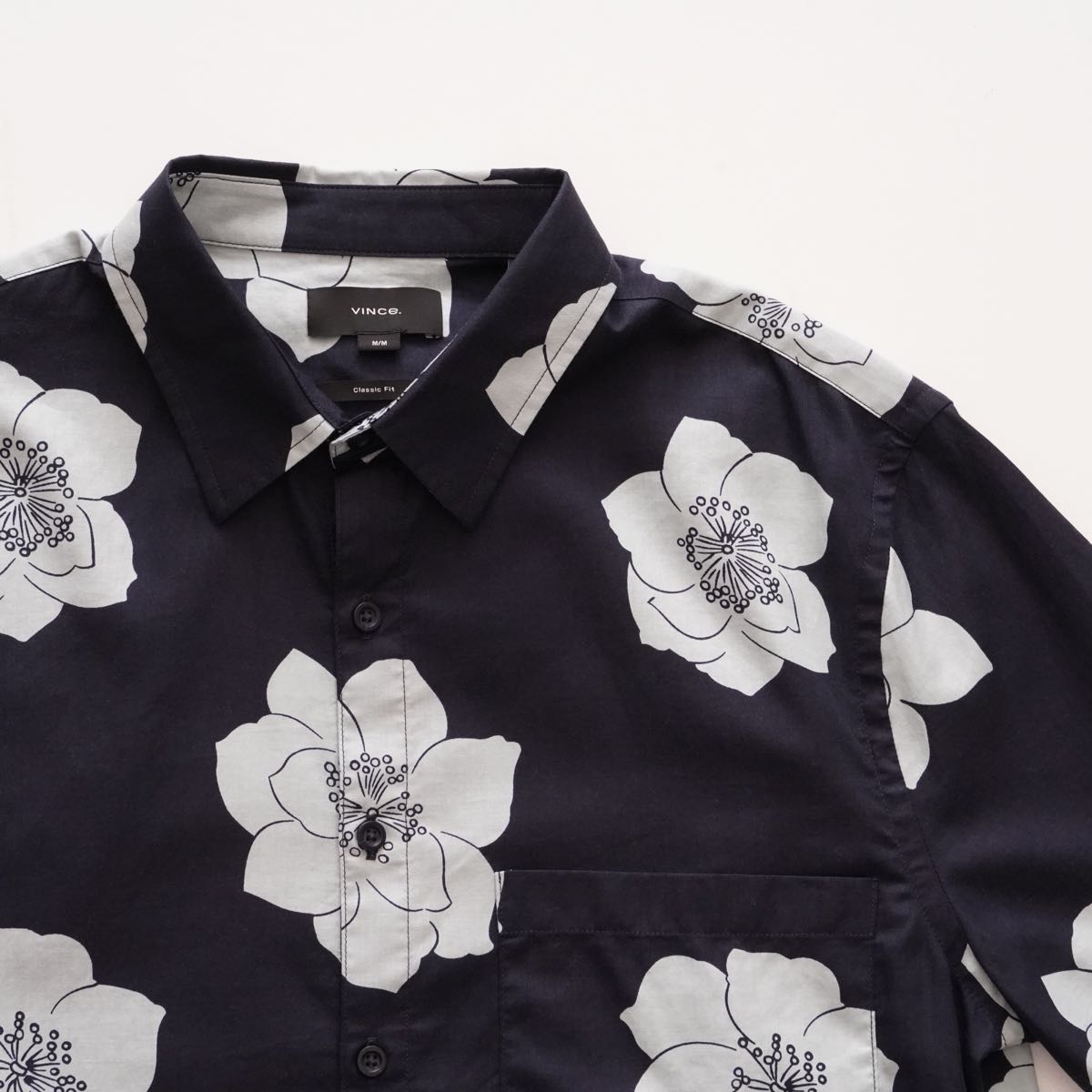 【MEN】vince flower print shirts