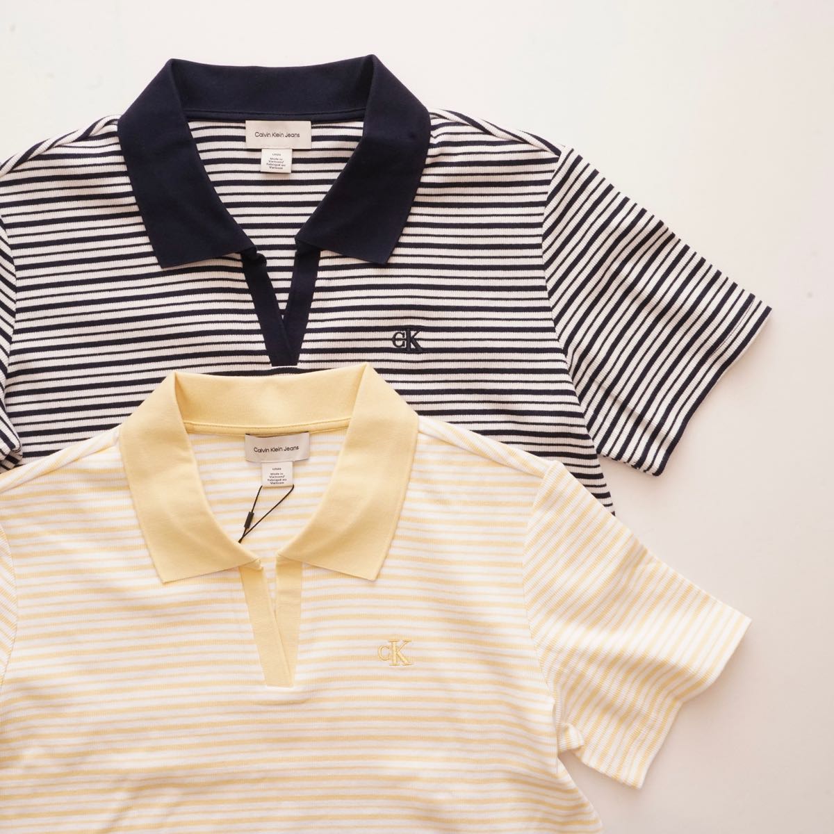 【WOMEN】カルバンクライン リブボーダーPOLO