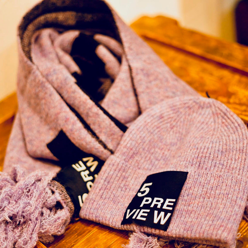 【MEN & WOMEN】5PREVIEW PURPLE Shawl & Beanie