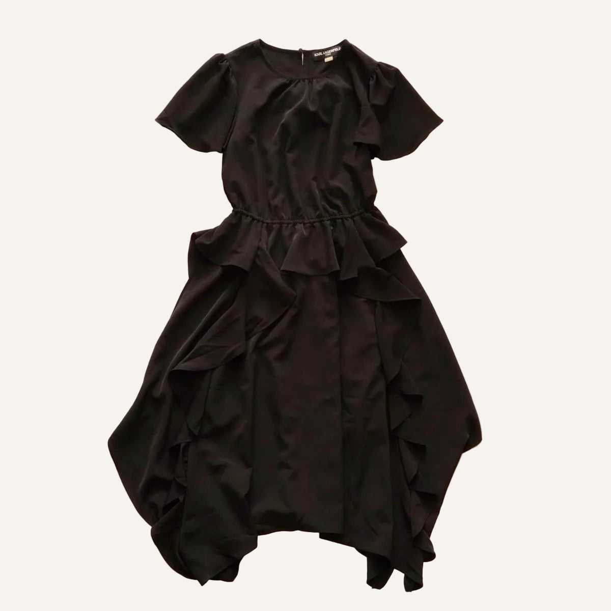 【WOMEN】KARL LAGERFELD PARIS BLACK PLAIN MIDI DRESS
