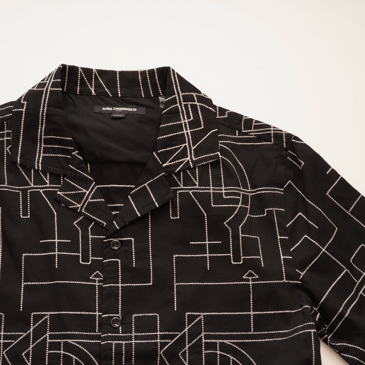 【MEN】KARL LAGERFELD OPEN COLLAR SHIRT