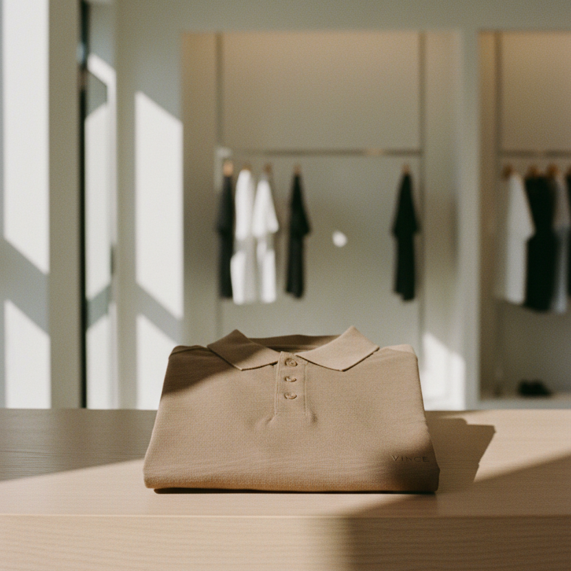 【MEN】Vince Classic Slub Polo Shirt