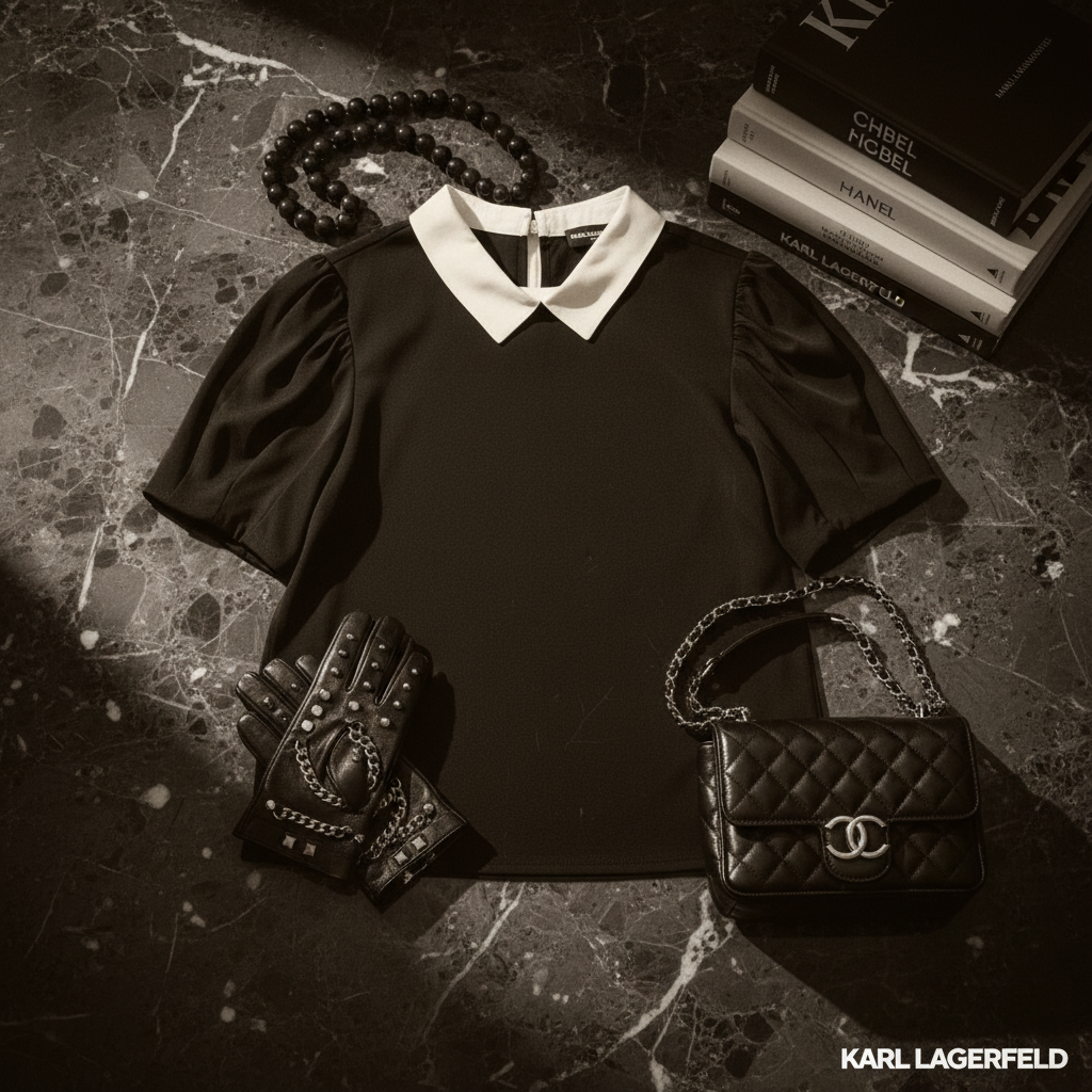 【WOMEN】KARL LAGERFELD Bicolor Top