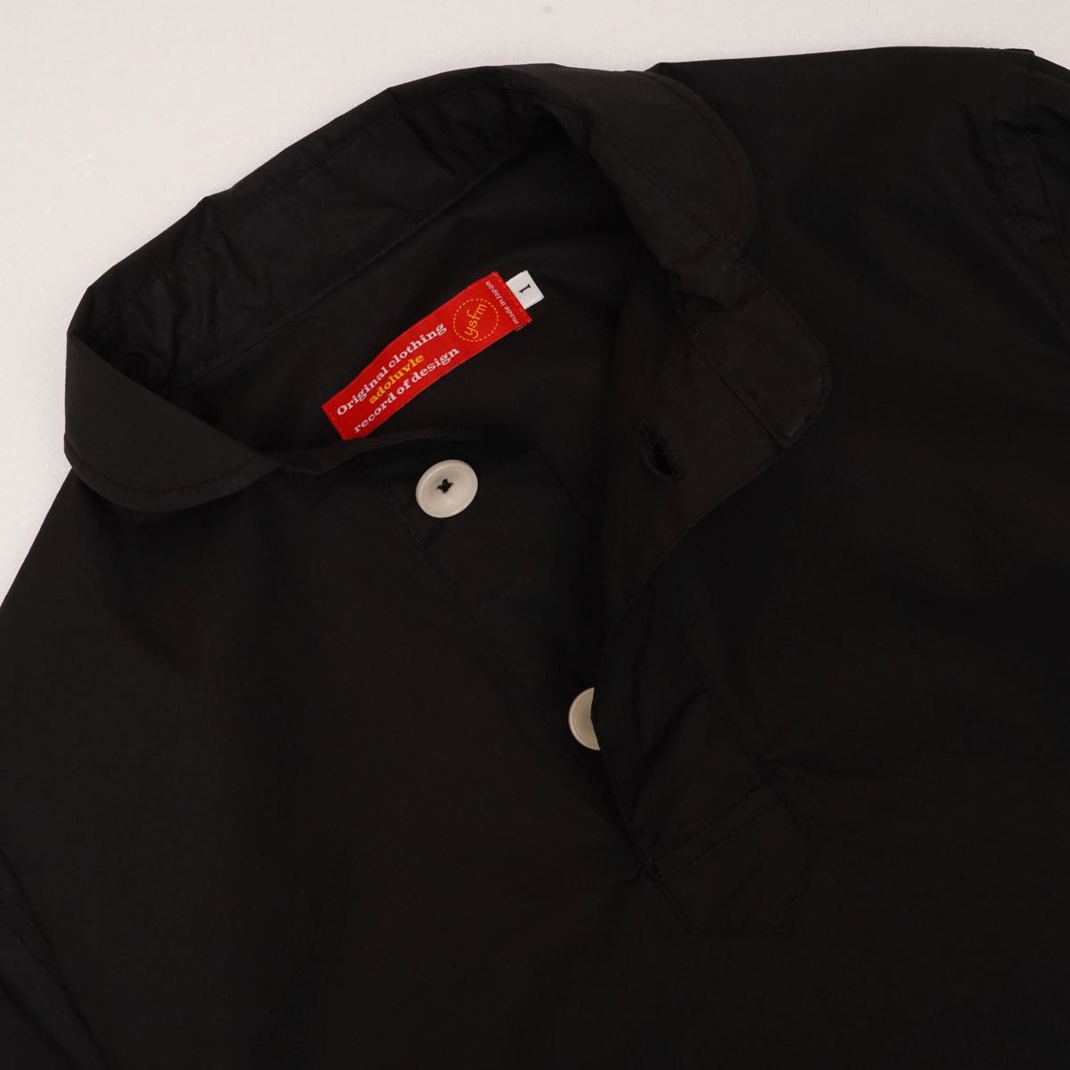 アドラーブル オリジナル プルオーバーシャツ ブラック ペルヴィアンピマコットン ADOLUVLE ORIGINAL PULLOVER SHIRTS  BLACK PERUVIAN PIMA COTTON MADE IN JAPAN