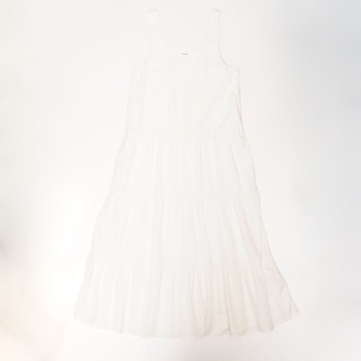スプレンディッド  オフホワイト ノースリーブ ３段フレア ロングドレス ワンピース SPLENDID OFF-WHITE SLEEVELESS DRESS WOMENS