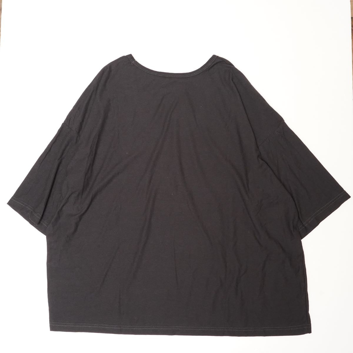 KOTO ブラック パキスタンコットン パキ綿 Uネック ルーズフィットカットソー Tシャツ BLACK PAKISTAN-COTTON U-NECK T-SHIRT WOMENS