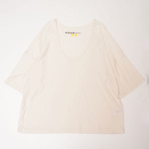 KOTO アイボリー パキスタンコットン パキ綿 Uネック ルーズフィットカットソー Tシャツ IVORY PAKISTAN-COTTON U-NECK T-SHIRT WOMENS