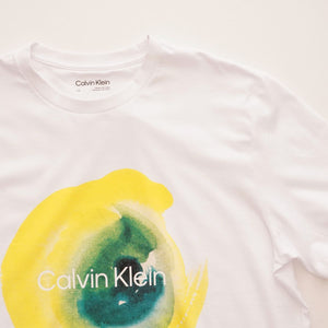 CK カルバンクライン ホワイト プリント ロゴ Tシャツ  CALVIN KLEIN WHITE PRINT LOGO TEE MENS