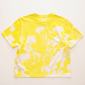 CK カルバンクライン ネオンイエロー ロゴ フラワープリント Tシャツ  CALVIN KLEIN NEON YELLOW FLOWER PRINT TEE WOMENS