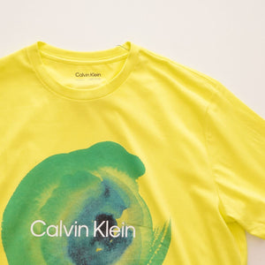 CK カルバンクライン イエロー プリント ロゴ Tシャツ  CALVIN KLEIN YELLOW PRINT LOGO TEE MENS