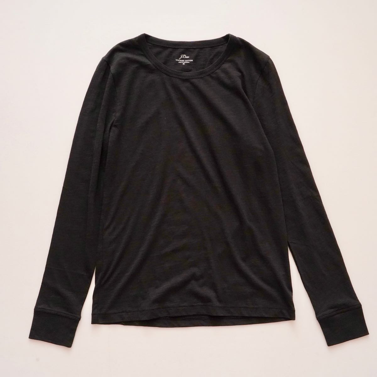 ジェイクルー ブラック ビンテージコットン ロングスリーブTシャツ J.CREW BLACK LONG SLEEVE TEE VINTAGE COTTON T-SHIRTS WOMENS