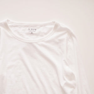 ジェイクルー ホワイト ビンテージコットン ロングスリーブTシャツ J.CREW WHITE LONG SLEEVE TEE VINTAGE COTTON T-SHIRTS WOMENS