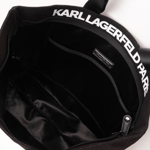 KARL LAGERFELD PARIS カールラガーフェルド ブラック キャンバストートバッグ BLACK CANVAS TOTE-BAG