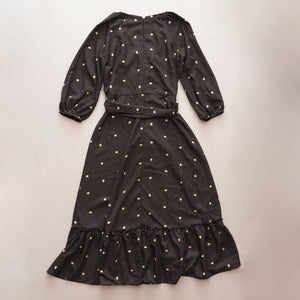 KARL LAGERFELD PARIS カールラガーフェルド ブラック ドット柄 Vネックワンピース ドレス BLACK DOTS V-NECK DRESS WOMEN