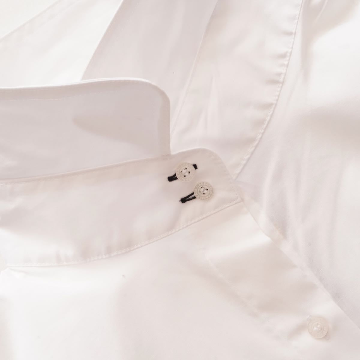 KARL LAGERFELD PARIS カールラガーフェルド ホワイト ボタンスリーブシャツ ポプリンブラウス WHITE BUTTON SLEEVE POPLIN BLOUSE WOMEN