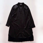 画像をギャラリービューアに読み込む, KARL LAGERFELD PARIS カールラガーフェルド ブラック バックプリーツ ポプリンシャツワンピース ドレス BLACK BACK-PLEATS SHIRT DRESS WOMEN
