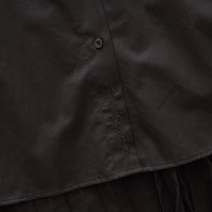 KARL LAGERFELD PARIS カールラガーフェルド ブラック バックプリーツ ポプリンシャツワンピース ドレス BLACK BACK-PLEATS SHIRT DRESS WOMEN