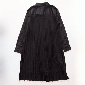 KARL LAGERFELD PARIS カールラガーフェルド ブラック バックプリーツ ポプリンシャツワンピース ドレス BLACK BACK-PLEATS SHIRT DRESS WOMEN