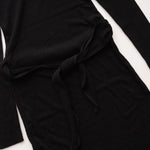画像をギャラリービューアに読み込む, スプレンディッド  ブラック リブニット ロングドレス ウエストタイワンピース SPLENDID BLACK RIB-KNIT DRESS WOMENS

