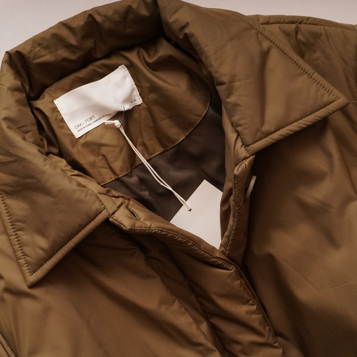 oak + fort オークアンドフォート カーキグリーン オーバーサイズ パファーロングコート KHAKI-GREEN OVER-SIZE PUFFER LONG COAT